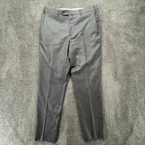 Guabello‎ 34x32 Gray Super 150s Evo New Wool Italy Straight Cuffed Mens Pants